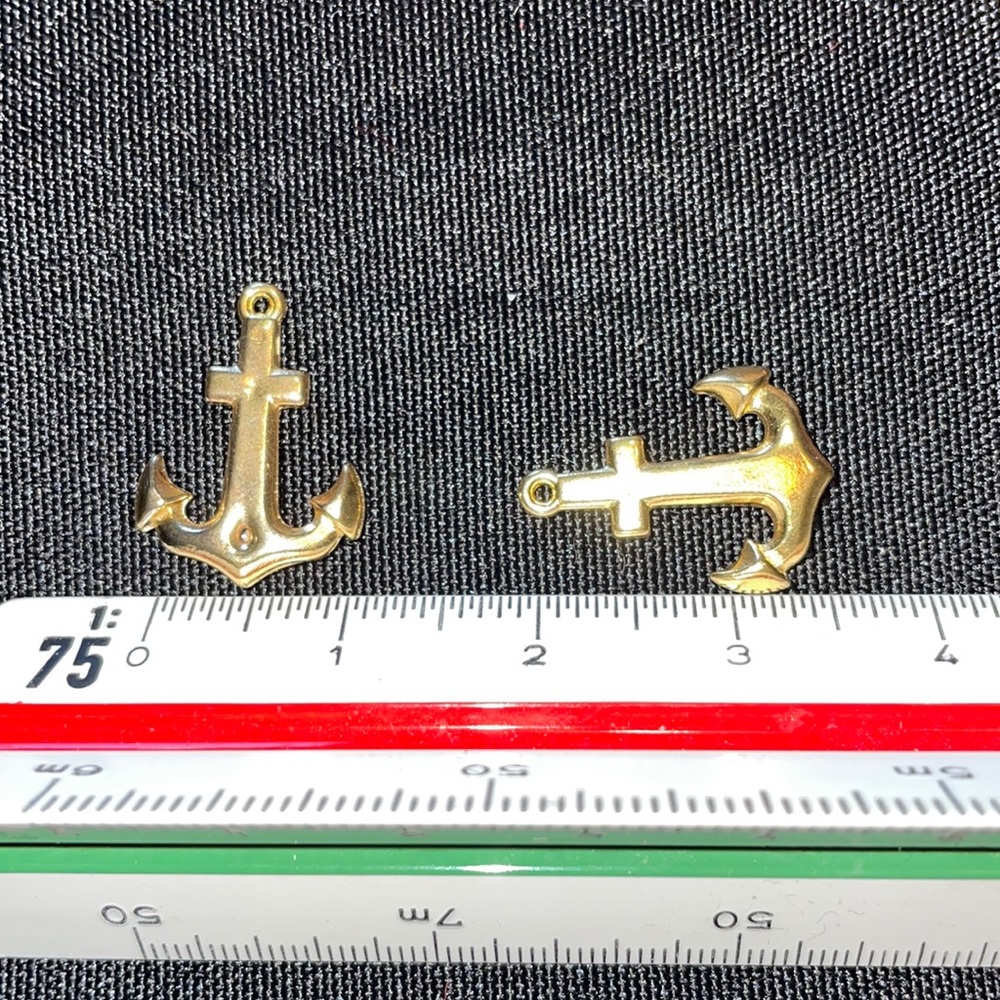 Gold anchor charms